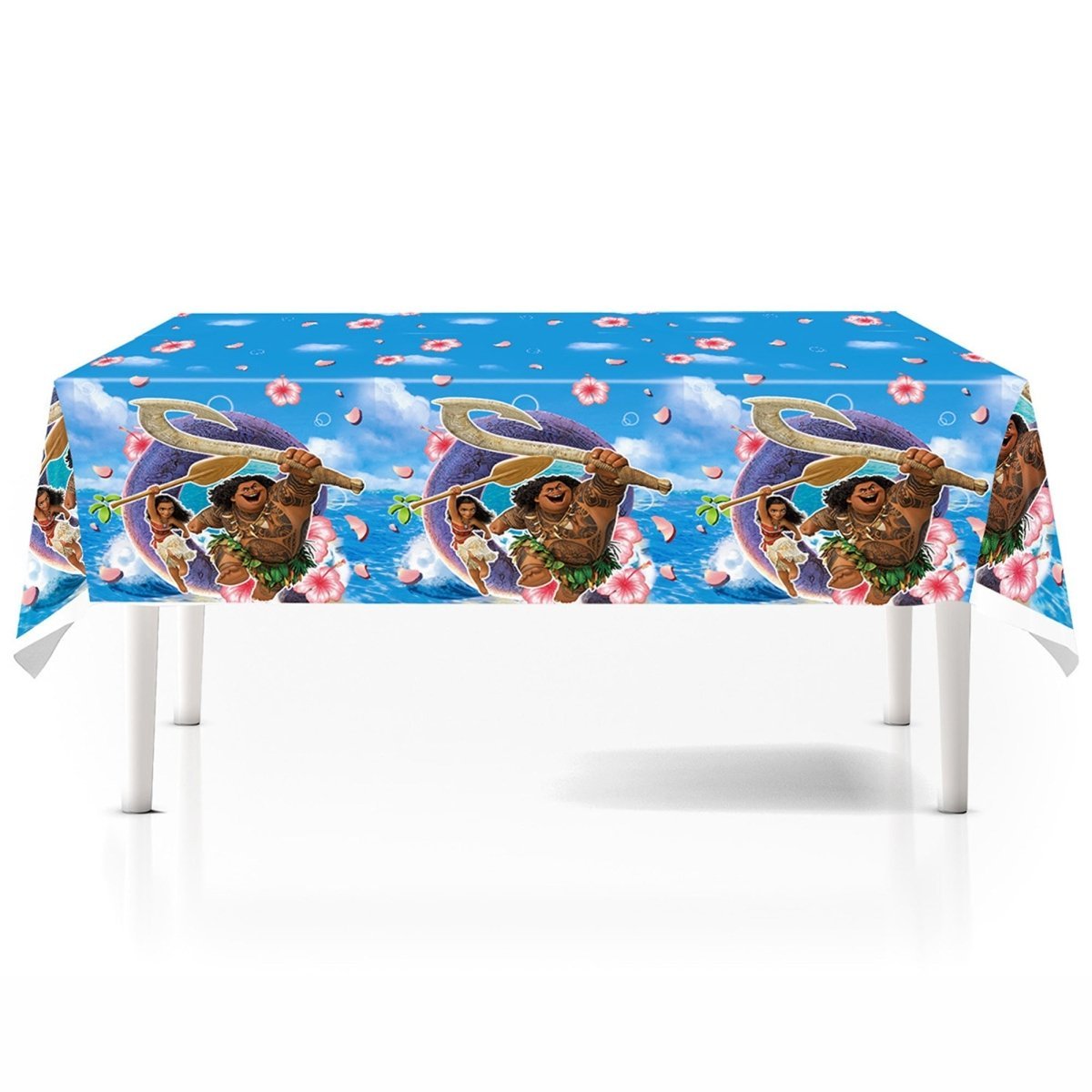 Shaoxing Keqiao Chengyou Textile Co.,Ltd Kids Birthday Moana Birthday Rectangular Plastic Table Cover, 43 x 71 Inches, 1 Count 840482505231