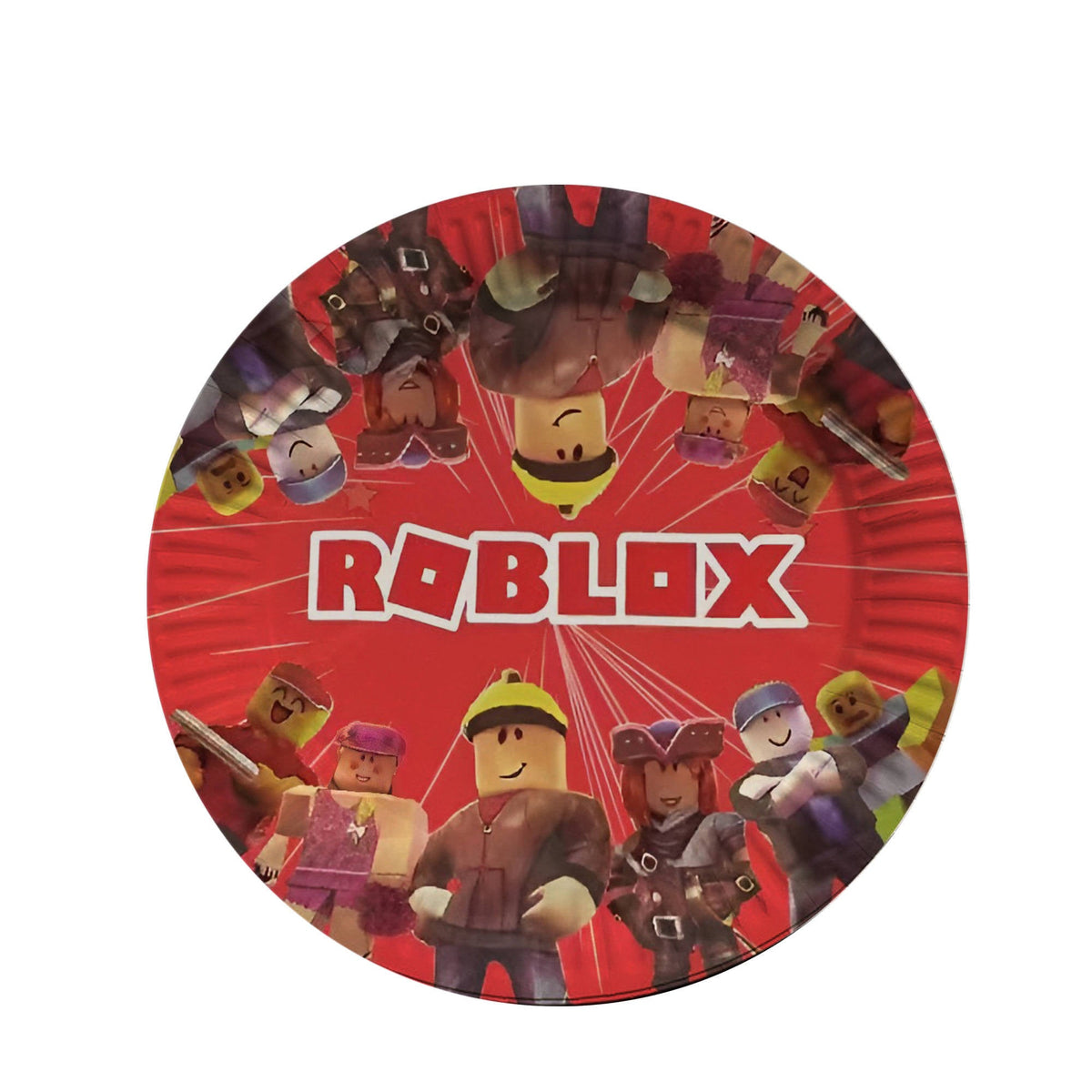 Shaoxing Keqiao Chengyou Textile Co.,Ltd Kids Birthday Roblox Birthday Large Round Lunch Paper Plates, 9 Inches, 10 Count 810077657928