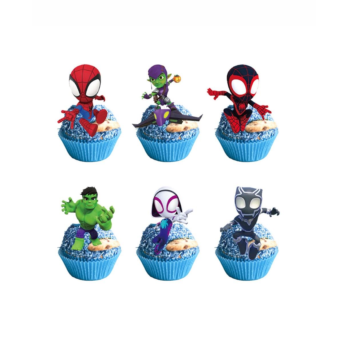 Shaoxing Keqiao Chengyou Textile Co.,Ltd Kids Birthday Spidey Birthday Cupcake Toppers, 12 Count 840482505453