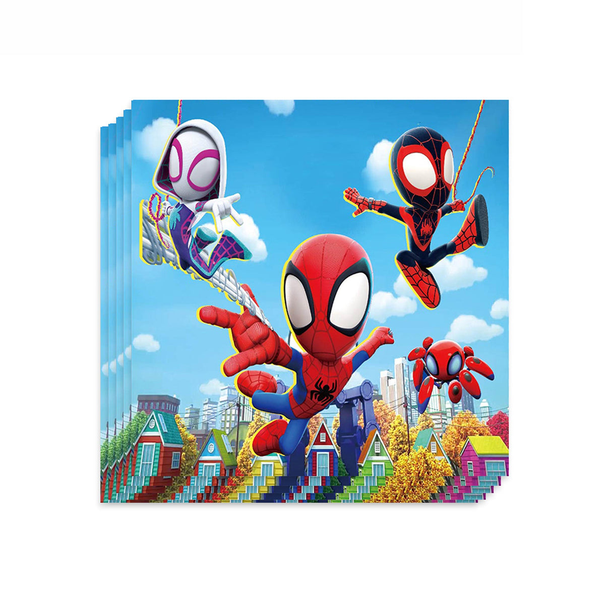 Shaoxing Keqiao Chengyou Textile Co.,Ltd Kids Birthday Spidey Birthday Large Lunch Napkins, 20 Count 840482505439