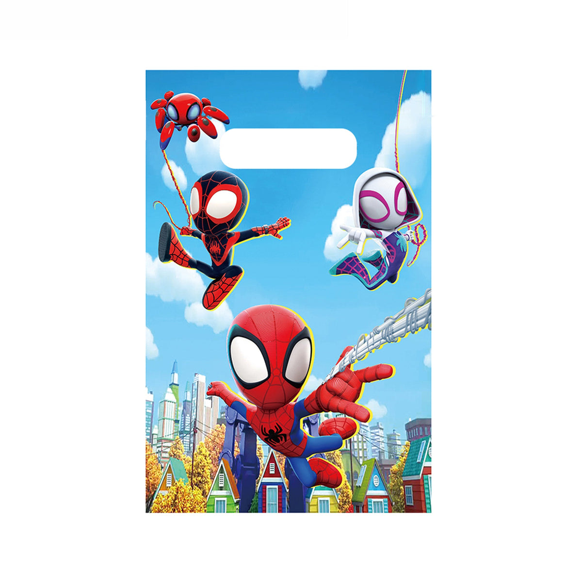 Shaoxing Keqiao Chengyou Textile Co.,Ltd Kids Birthday Spidey Birthday Plastic Favour Bags, 10 Count 840482505477