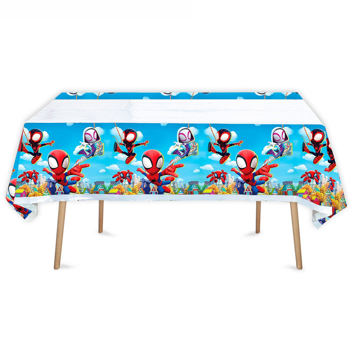 Shaoxing Keqiao Chengyou Textile Co.,Ltd Kids Birthday Spidey Birthday Rectangular Plastic Table Cover, 43 x 71 Inches, 1 Count 840482505422