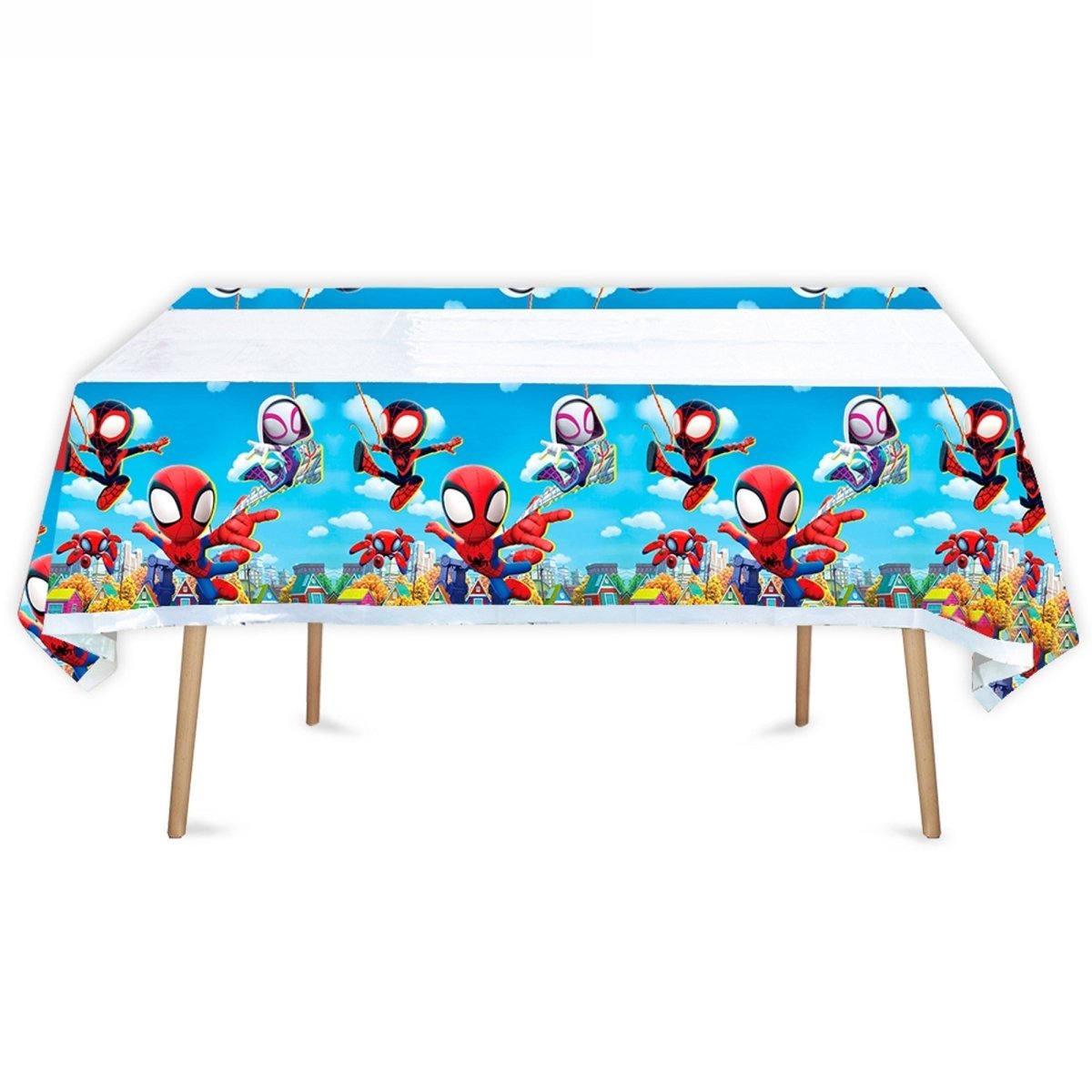 Shaoxing Keqiao Chengyou Textile Co.,Ltd Kids Birthday Spidey Birthday Rectangular Plastic Table Cover, 43 x 71 Inches, 1 Count 840482505422