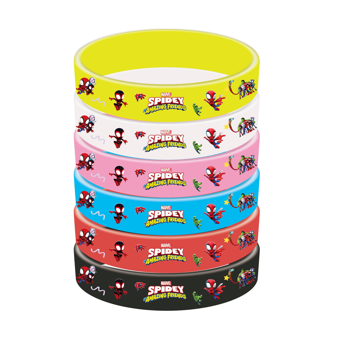 Shaoxing Keqiao Chengyou Textile Co.,Ltd Kids Birthday Spidey Birthday Rubber Bracelets, 6 Count 840482505514