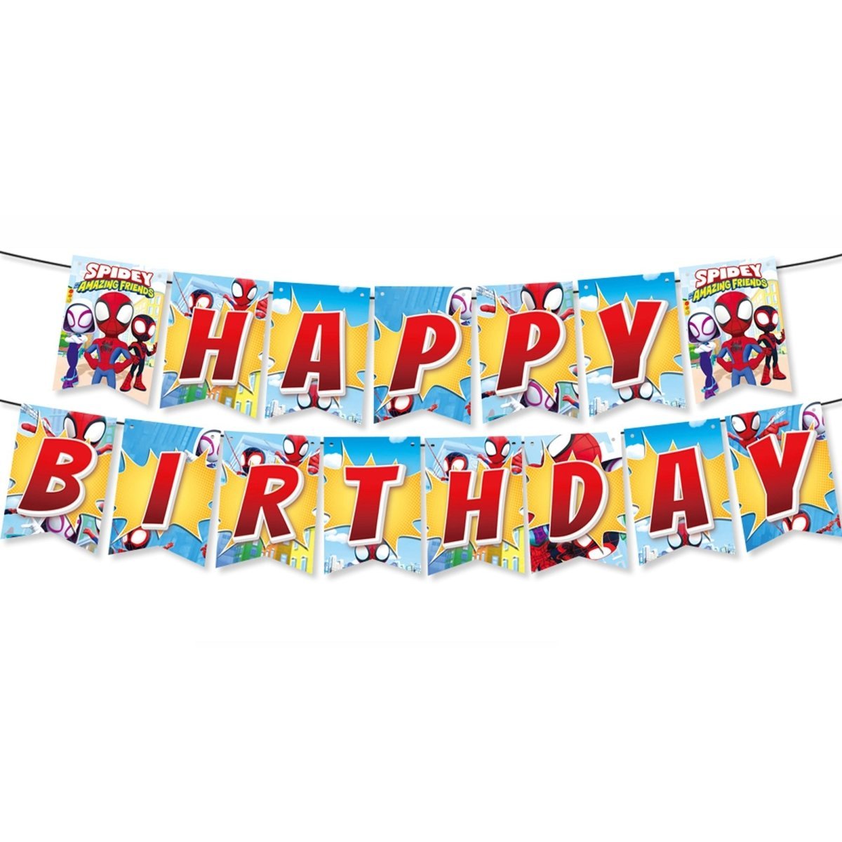 Shaoxing Keqiao Chengyou Textile Co.,Ltd Kids Birthday Spidey Happy Birthday Paper Banner, 79 Inches, 1 Count 840482505378