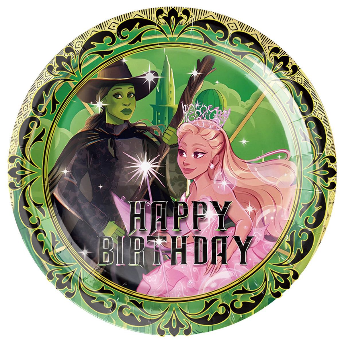 Shaoxing Keqiao Chengyou Textile Co.,Ltd Kids Birthday Wicked Birthday Large Round Lunch Paper Plates, 9 Inches, 10 Count 810120718873
