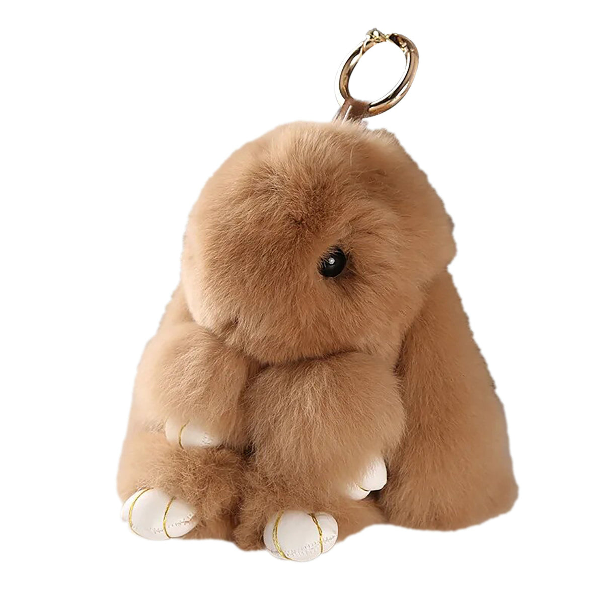 Shenzhen Huiboxin Electronics Co. Ltd Impulse Buying Brown Fluffy Bunny Plush Keychain, 1 Count