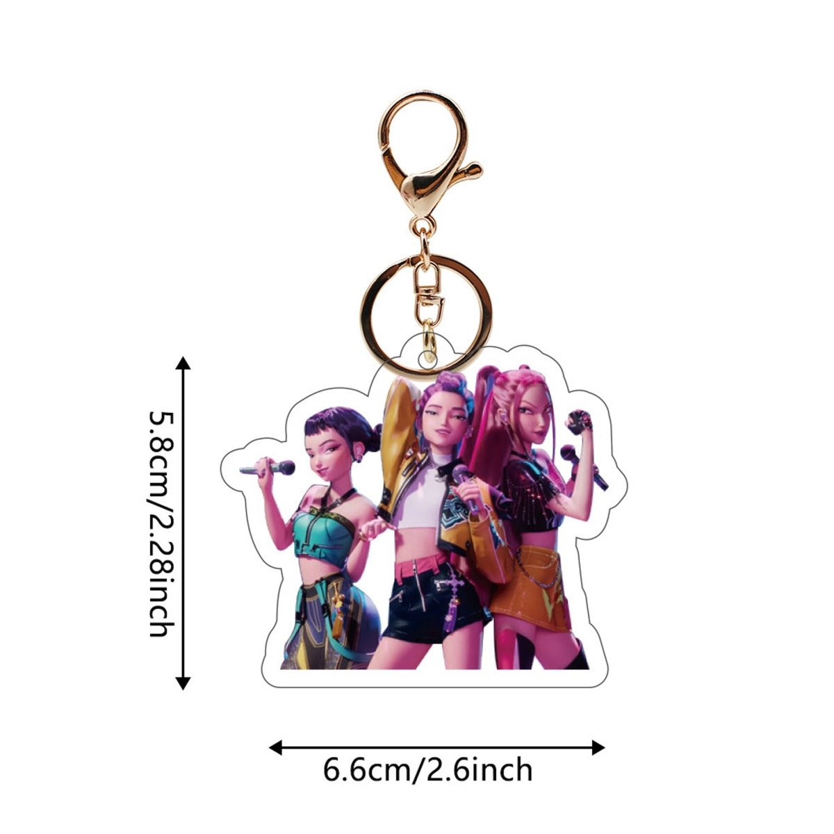Shenzhen Huiboxin Electronics Co. Ltd Impulse Buying Kpop Anime Girls Keychain, Demon Hunter Inspired Pop Signer, 1 Count 840482508003