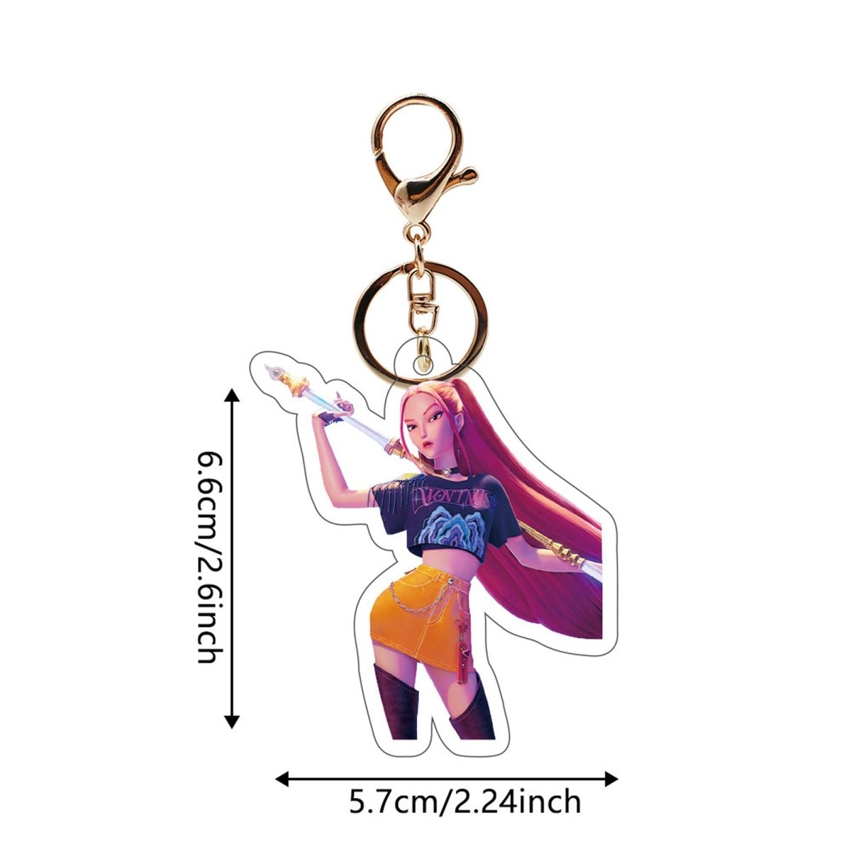 Shenzhen Huiboxin Electronics Co. Ltd Impulse Buying Kpop Anime Mira Keychain, Demon Hunter Inspired Pop Signer, 1 Count 840482507990
