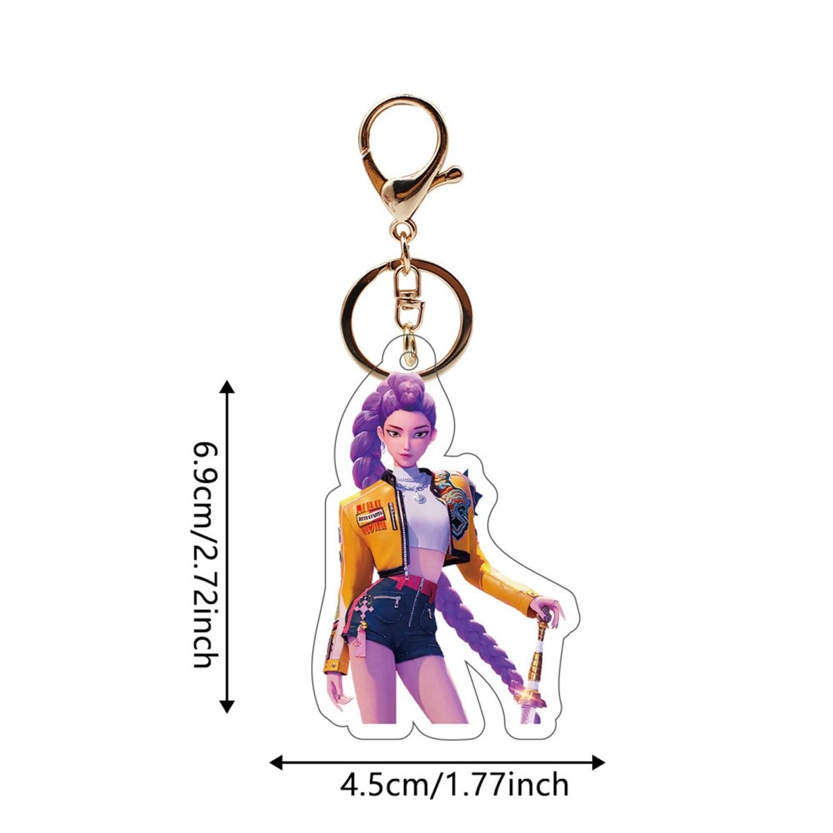 Shenzhen Huiboxin Electronics Co. Ltd Impulse Buying Kpop Anime Rumi Keychain, Demon Hunter Inspired Pop Signer, 1 Count 840482507976