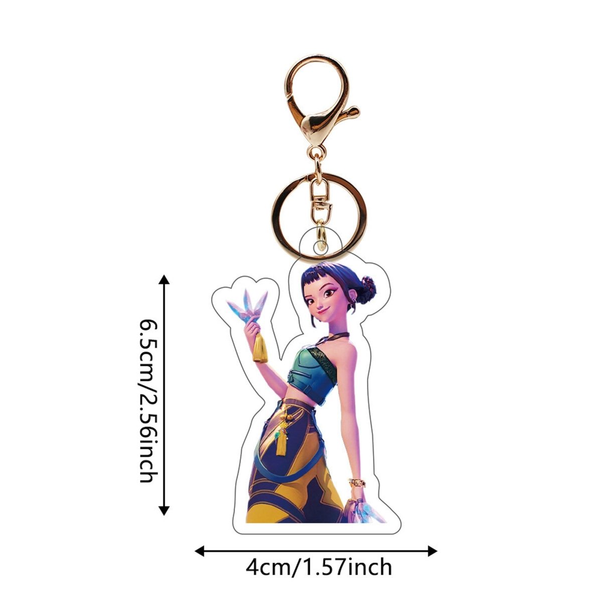 Shenzhen Huiboxin Electronics Co. Ltd Impulse Buying Kpop Anime Zoey Keychain, Demon Hunter Inspired Pop Signer, 1 Count 840482507983