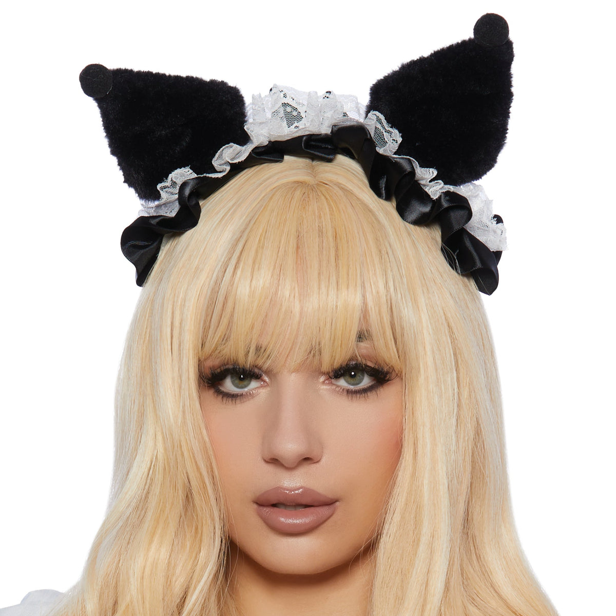 Shaoxing Keqiao Chengyou Textile Co.,Ltd Costumes Accessories Black and White Ears Headband for Adults