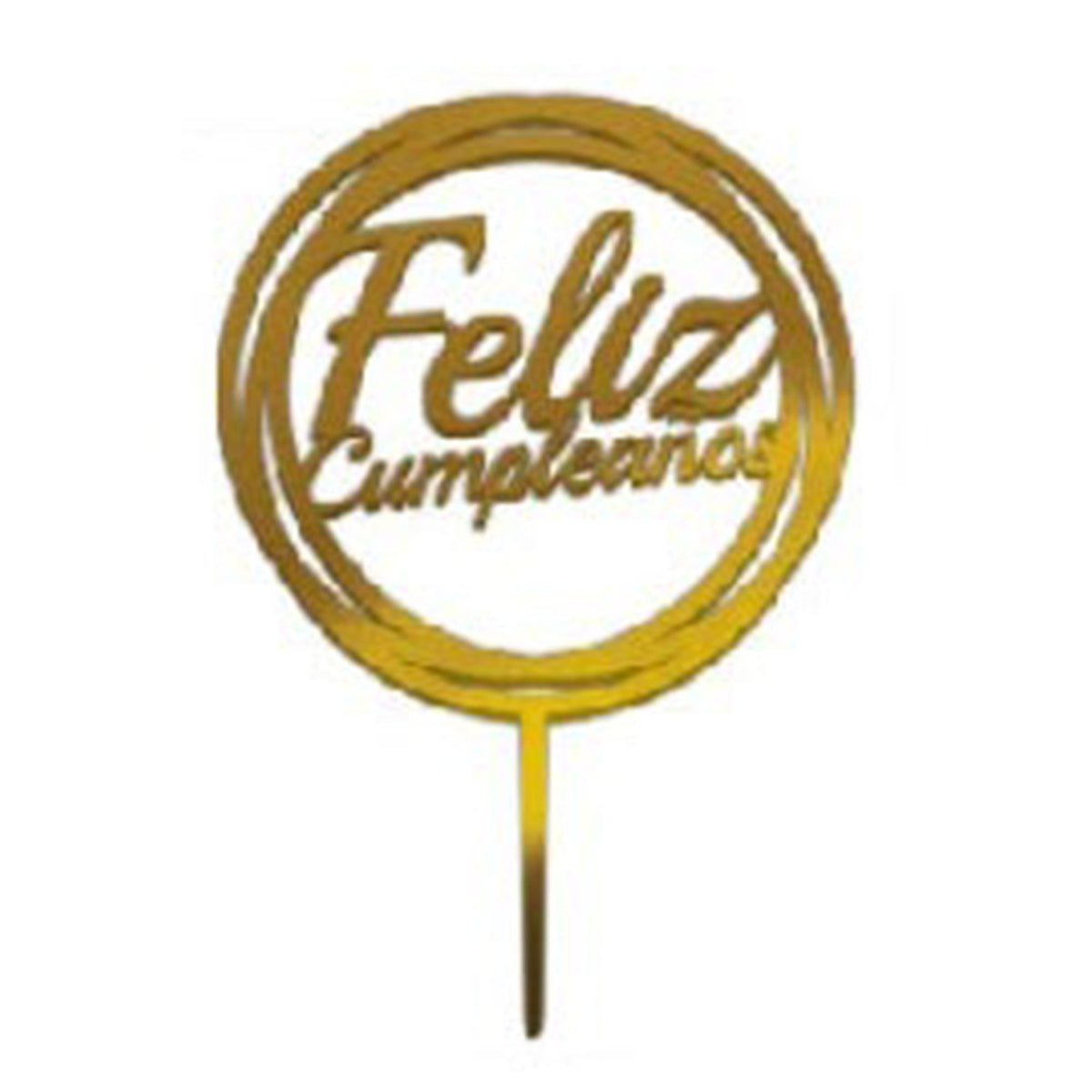 SIU & SONS INT'L TRADING Cake Supplies Cake Topper Feliz Cumpleaños, 7 Inches, 1 count