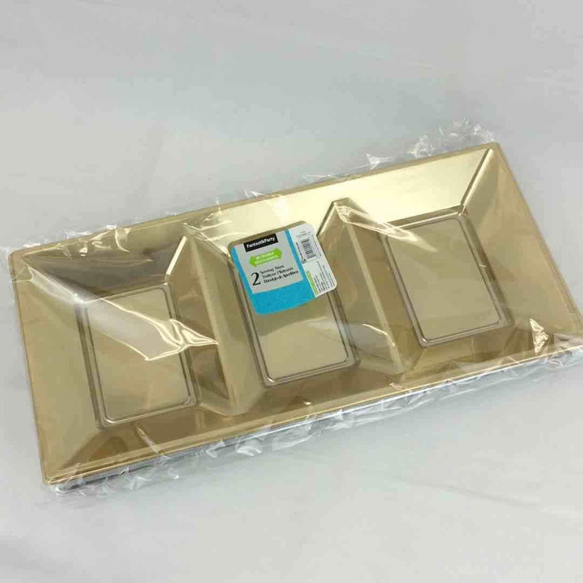 SIU & SONS INT'L TRADING Everyday Entertaining Gold Snack Tray, 2 Count