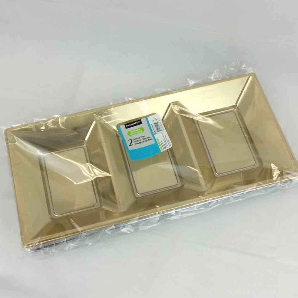 SIU & SONS INT'L TRADING Everyday Entertaining Gold Snack Tray, 2 Count