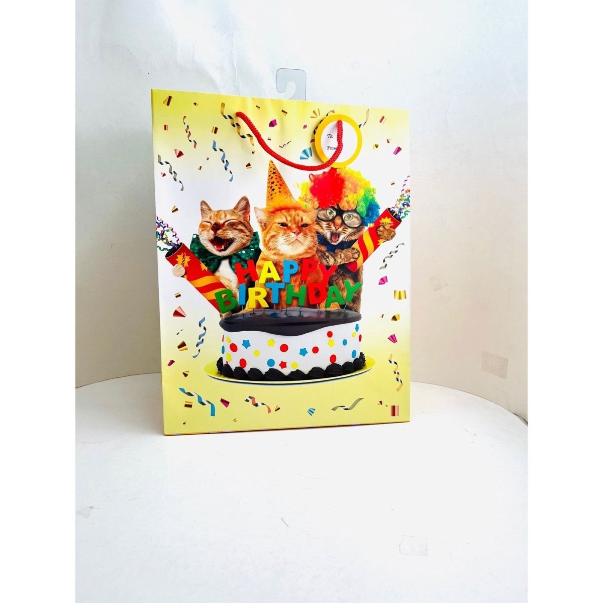 SIU & SONS INT'L TRADING Everyday Entertaining Large Happy Birthday Gift Bag Cat, 10x12 Inches, 1 Count