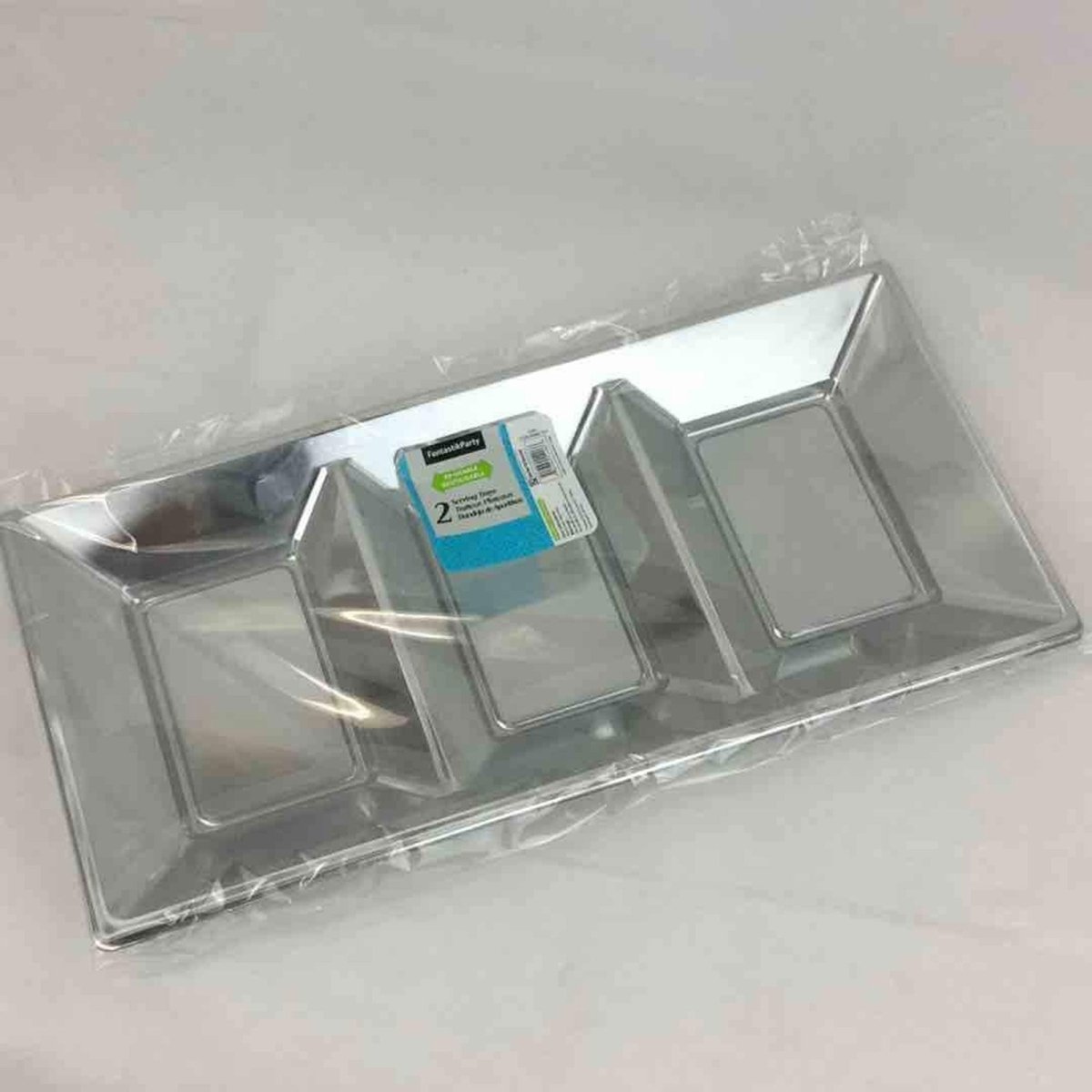 SIU & SONS INT'L TRADING Everyday Entertaining Silver Snack Tray, 2 Count
