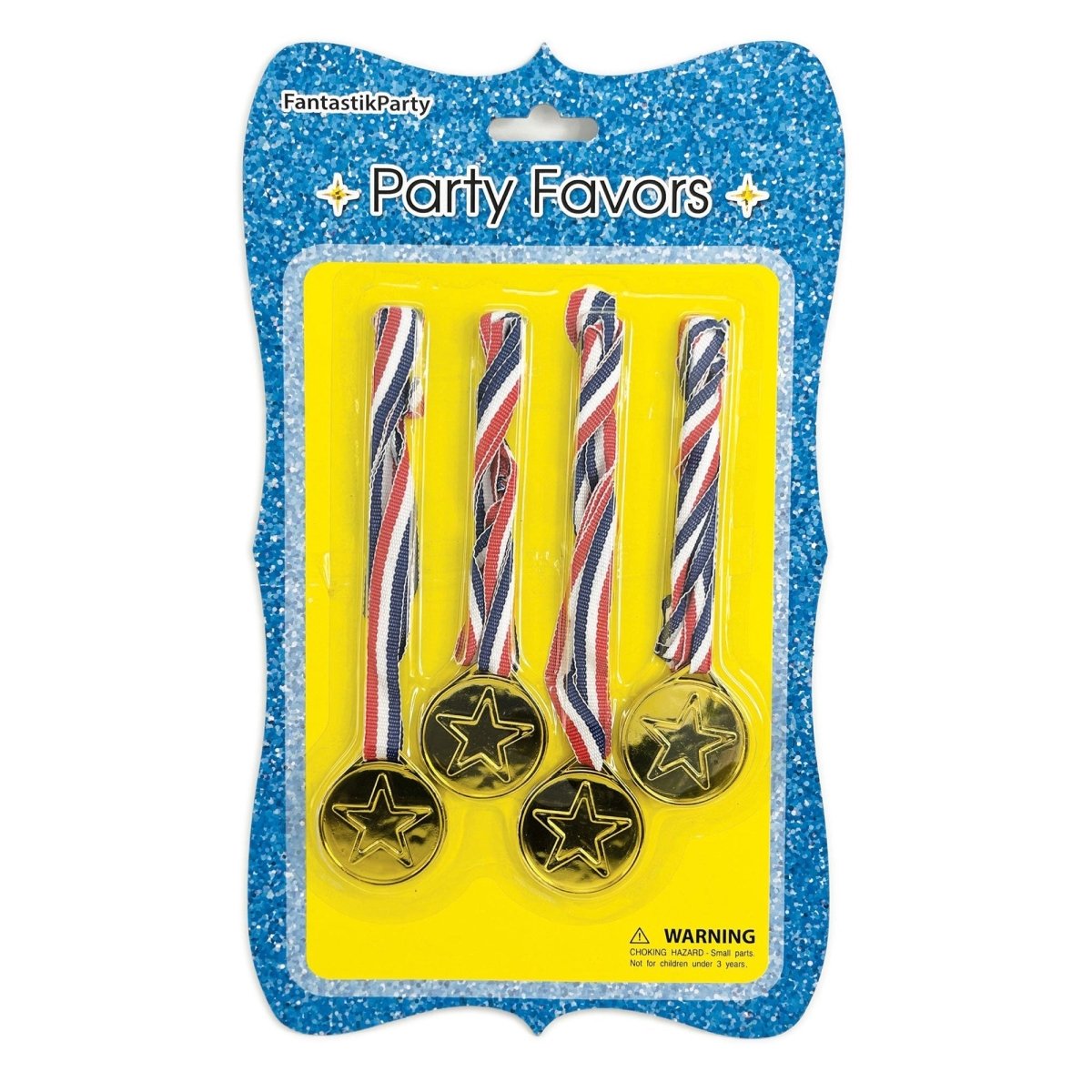 SIU & SONS INT'L TRADING Kids Birthday Winner Star Medals, 4 Count