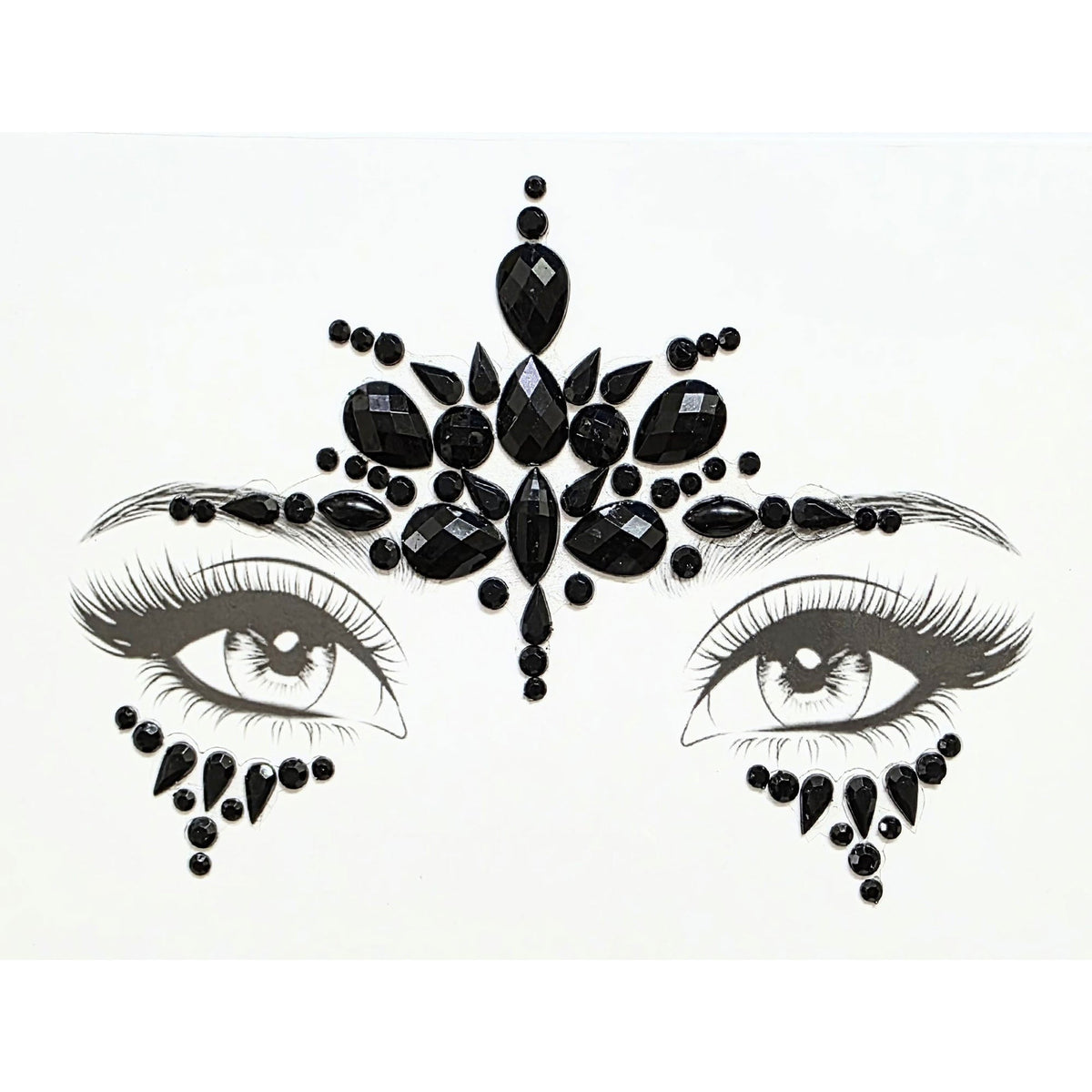 SS INTERNATIONALS Costume Accessories Black Swan Face Art Crystal Stickers, 1 Count 840482505620