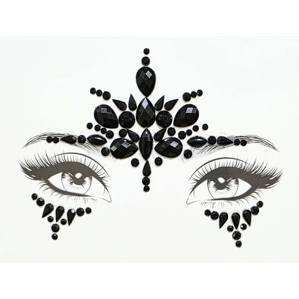 SS INTERNATIONALS Costume Accessories Black Swan Face Art Crystal Stickers, 1 Count 840482505620