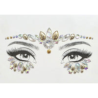 SS INTERNATIONALS Costume Accessories Gold Face Art Crystal Stickers, 1 Count 840482505682