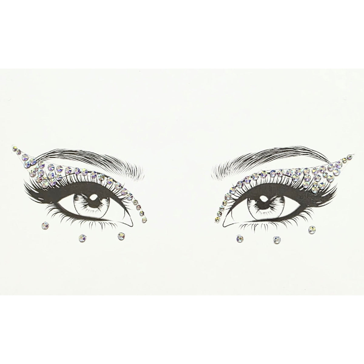 SS INTERNATIONALS Costume Accessories Iridescent Eyeshadow Face Art Crystal Stickers, 1 Count 840482505729