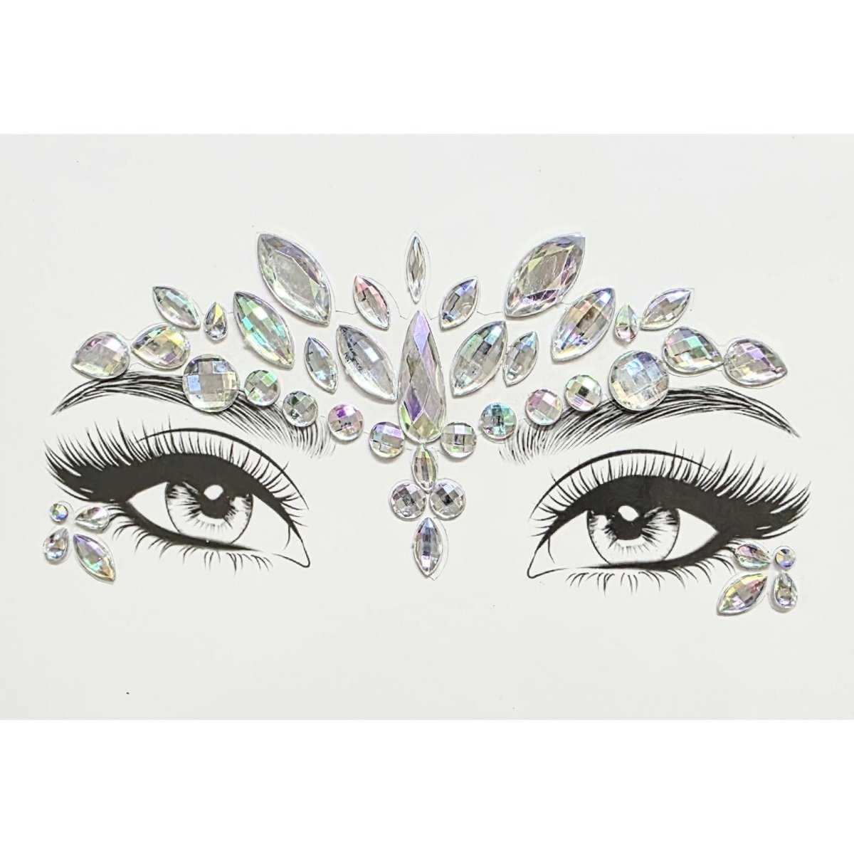 SS INTERNATIONALS Costume Accessories Iridescent Face Art Crystal Stickers, 1 Count 840482505644