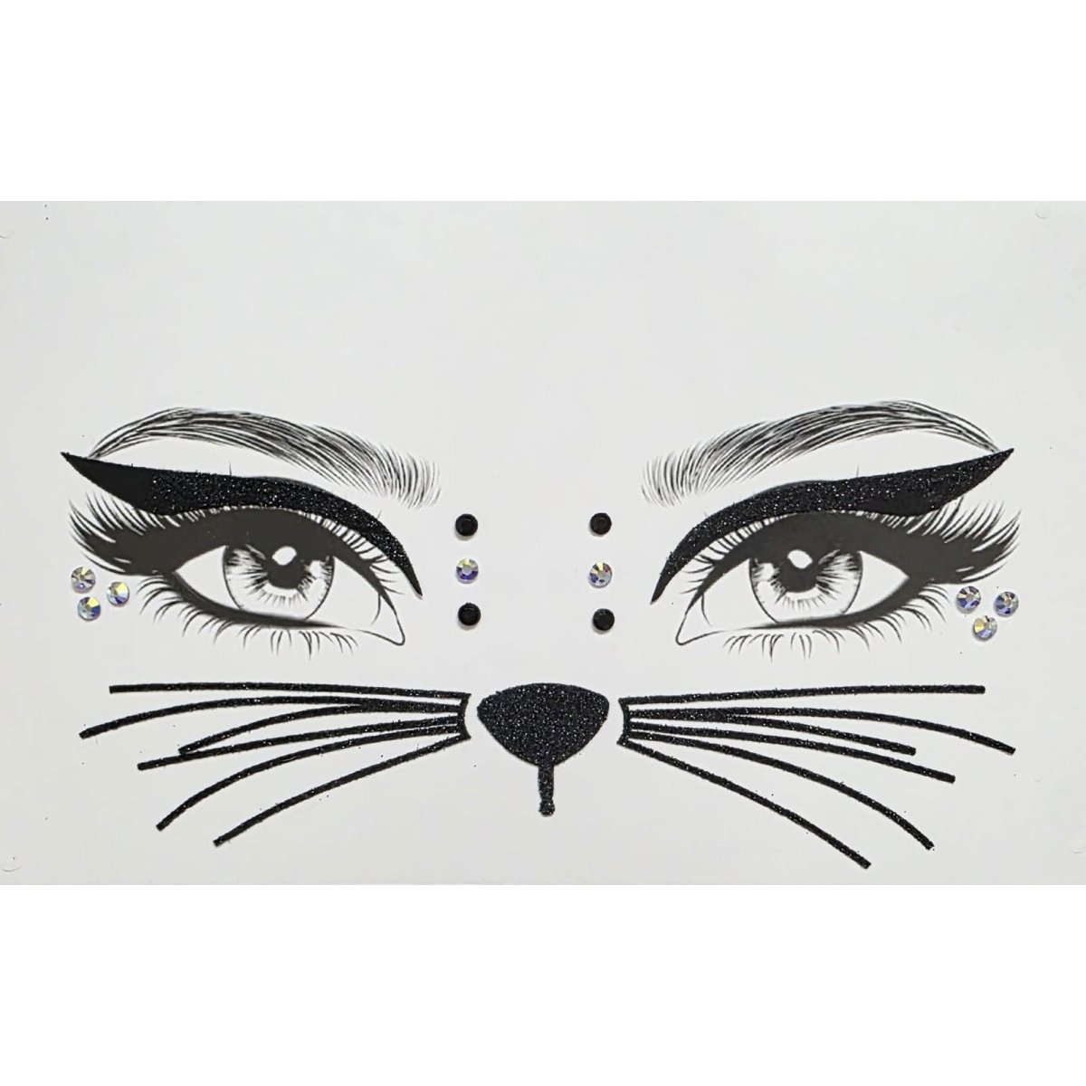 SS INTERNATIONALS Costume Accessories Kitty Cat Face Art Crystal Stickers, 1 Count 84048505743