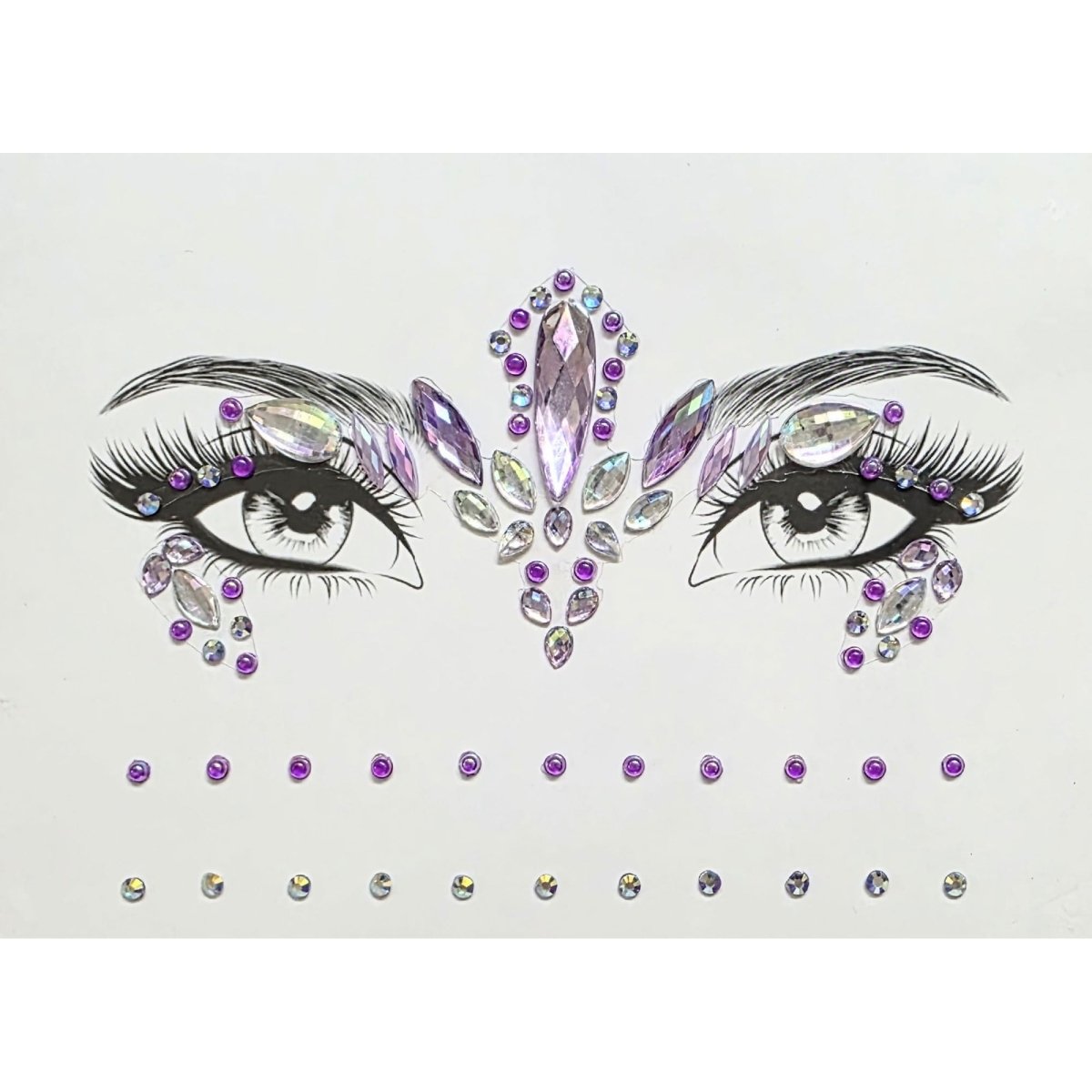 SS INTERNATIONALS Costume Accessories Purple Face Art Crystal Stickers, 1 Count 840482505651