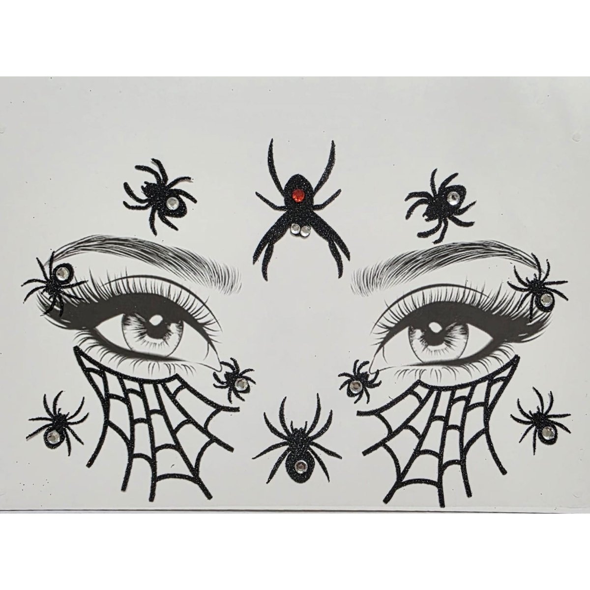 SS INTERNATIONALS Costume Accessories Spider Queen Face Art Crystal Stickers, 1 Count 840482505750