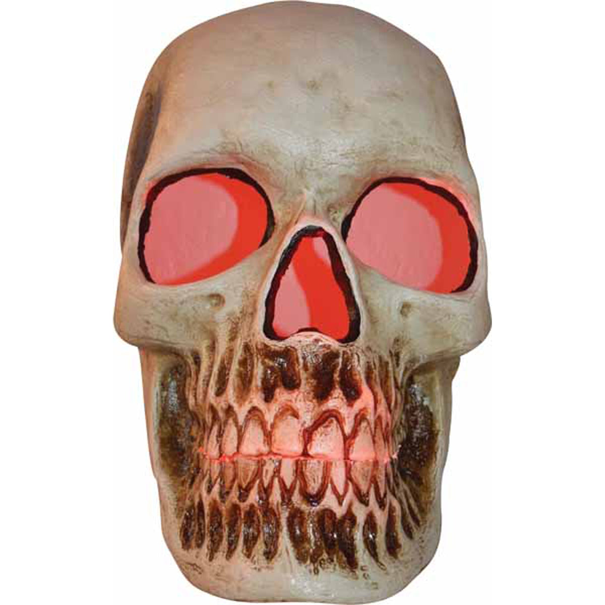 SUNSTAR INDUSTRIES Halloween Plastic Tombstone Skull Light-Up, 27 Inches, 1 Count 762543483305