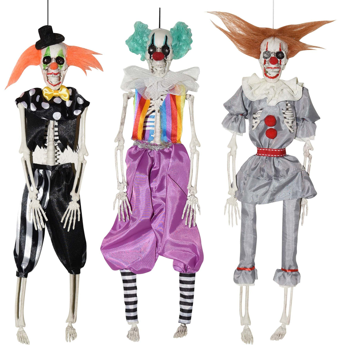 SUNSTAR INDUSTRIES Halloween Skeleton Clown, 16 Inches, Assortment, 1 Count