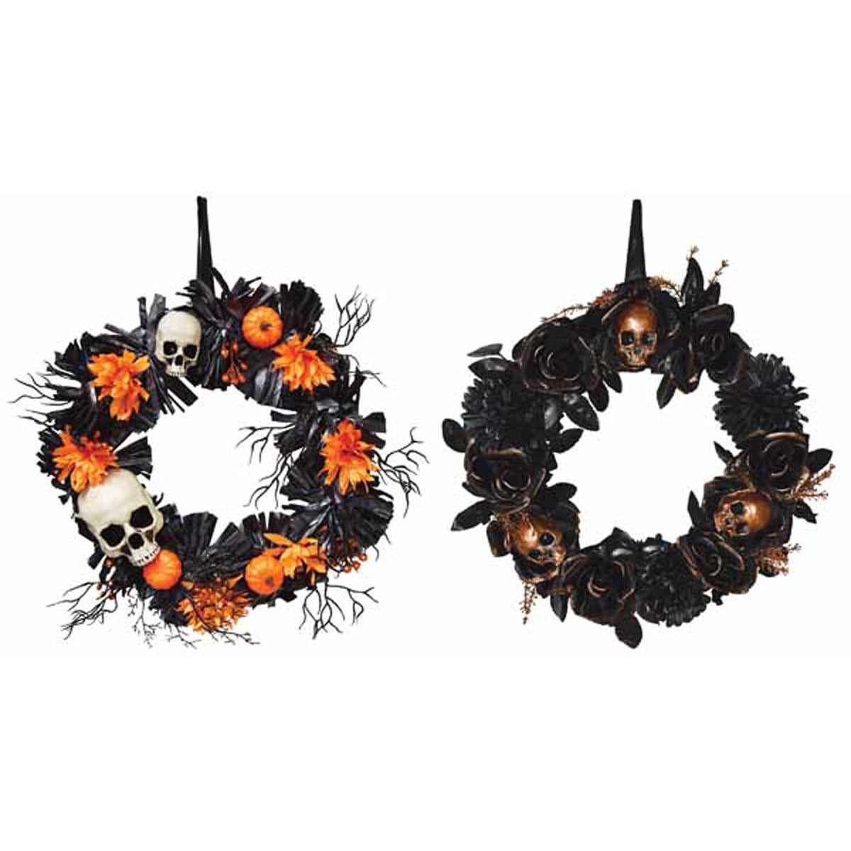 SUNSTAR INDUSTRIES Halloween Skull Wreath, 17 Inches, Assortment, 1 Count