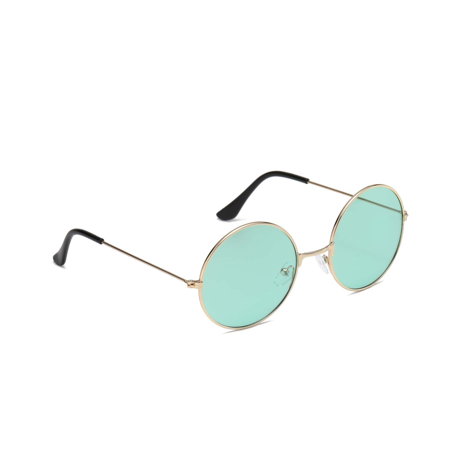 Green Hippie Round Glasses for Adults | Party Expert