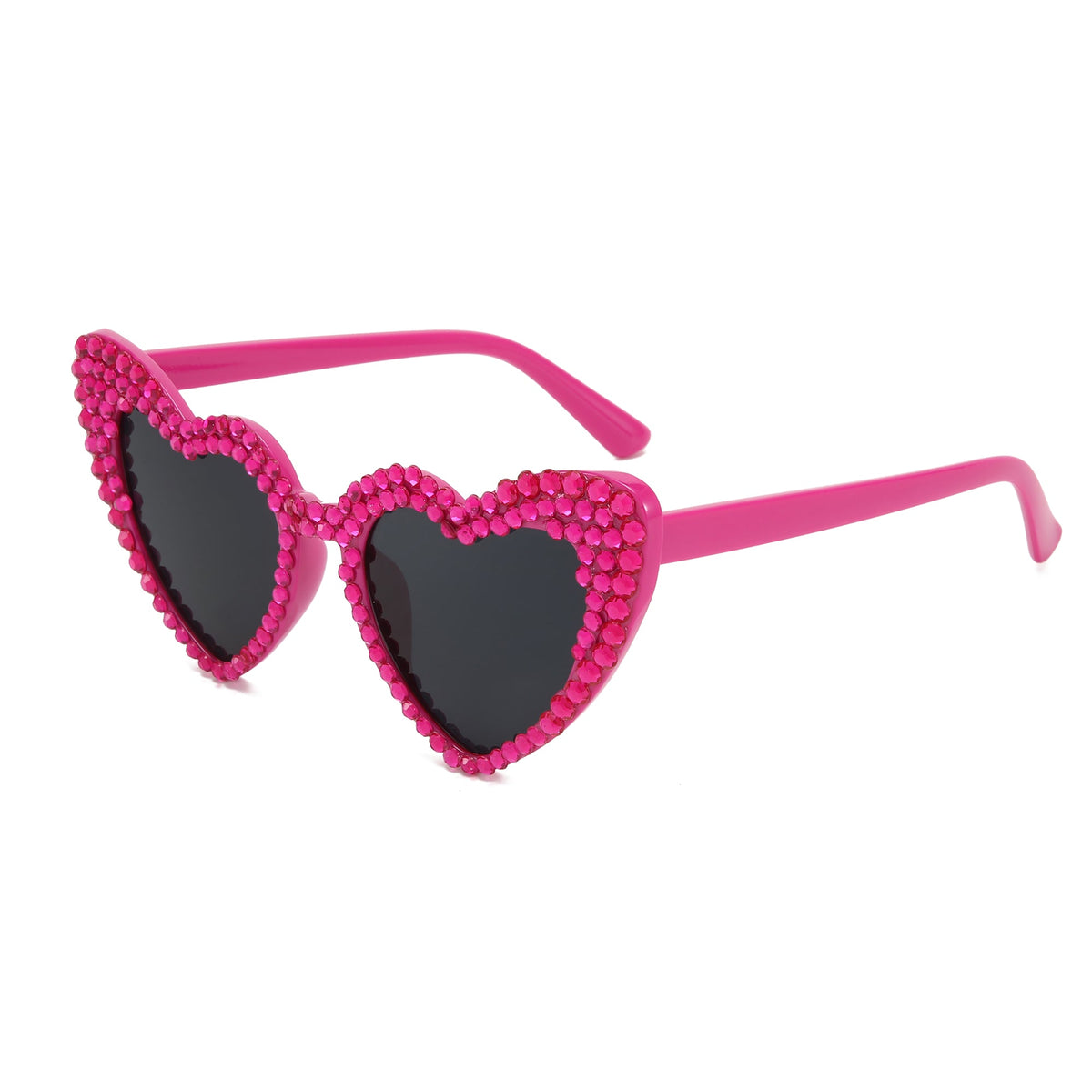 Taizhou Two Circles Trading Co. Ltd. Costume Accessories Hot Pink Rhinestone Heart Shaped Sunglasses for Adults 840482501813