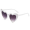 Taizhou Two Circles Trading Co. Ltd. Costume Accessories White Heart-Shaped Fashion Sunglasses for Adults