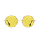Taizhou Two Circles Trading Co. Ltd. Costume Accessories Yellow Hippie Round Glasses for Adults 810077658703