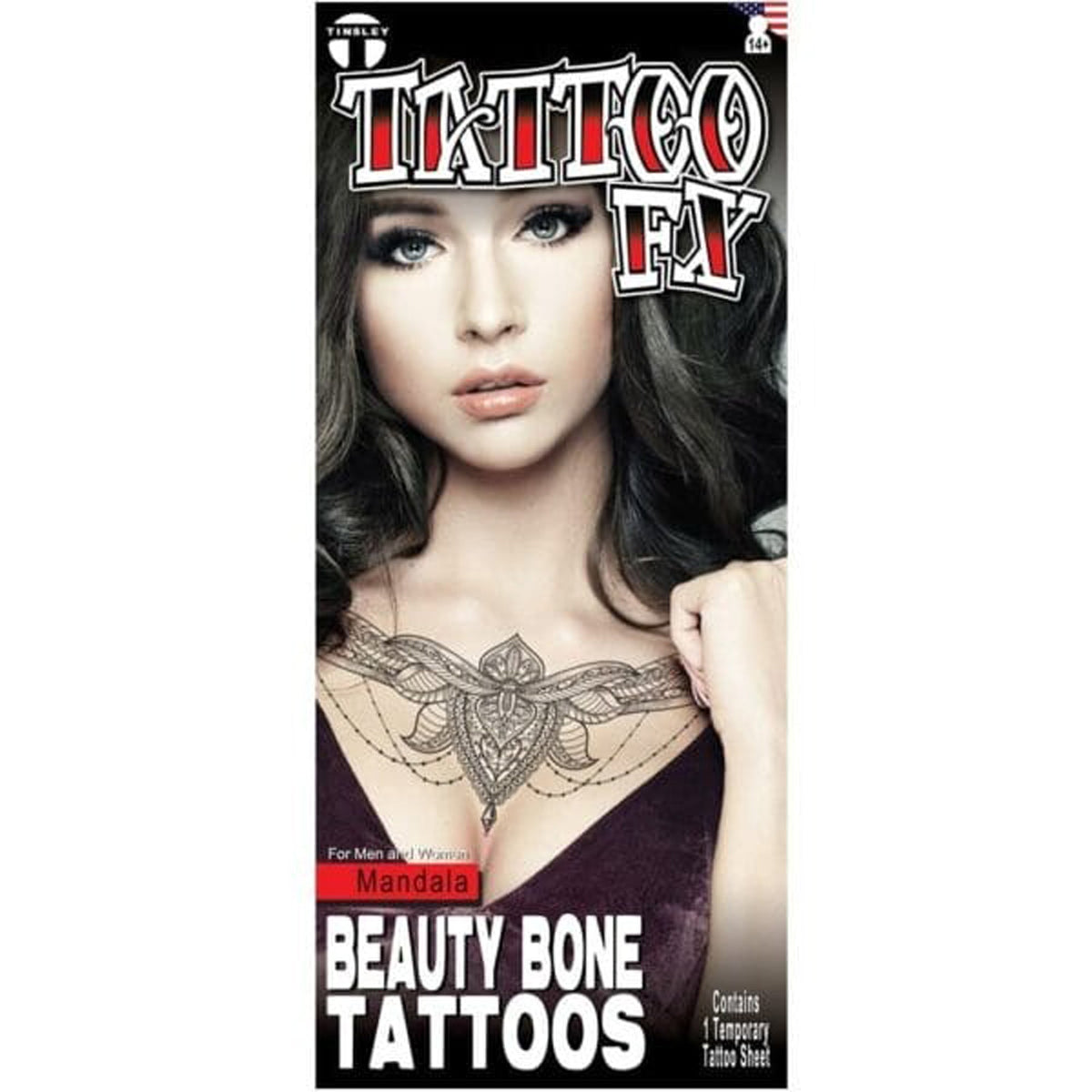 TINSLEY TRANSFERS INC Costume Accessories Mandala Beauty Bone Temporary Tattoo FX 813722023796