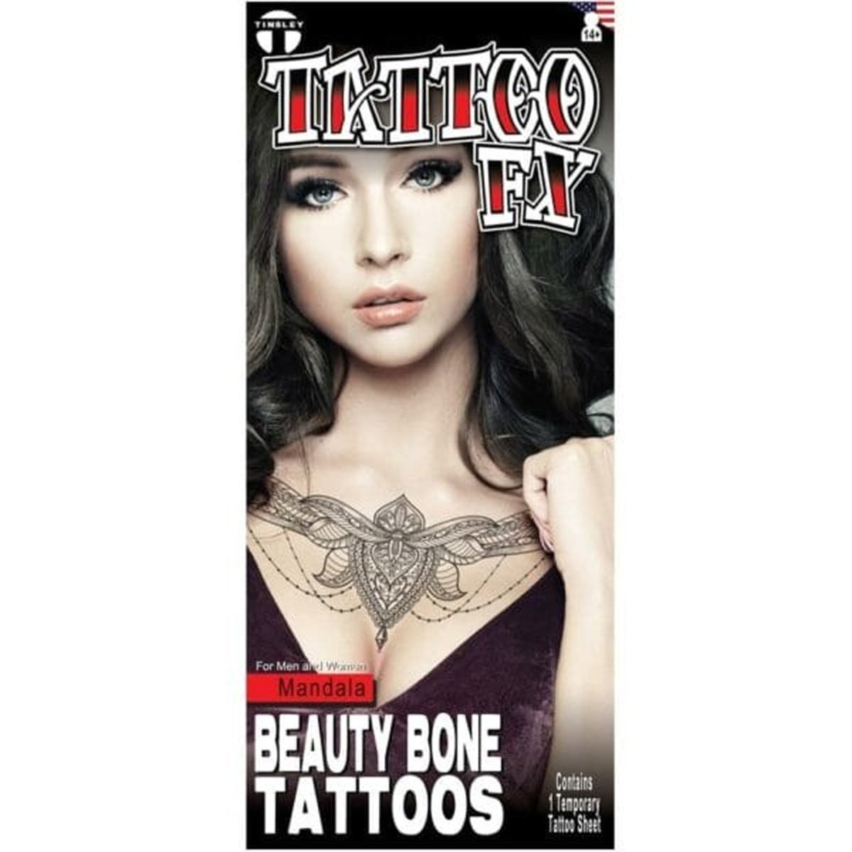 TINSLEY TRANSFERS INC Costume Accessories Mandala Beauty Bone Temporary Tattoo FX 813722023796