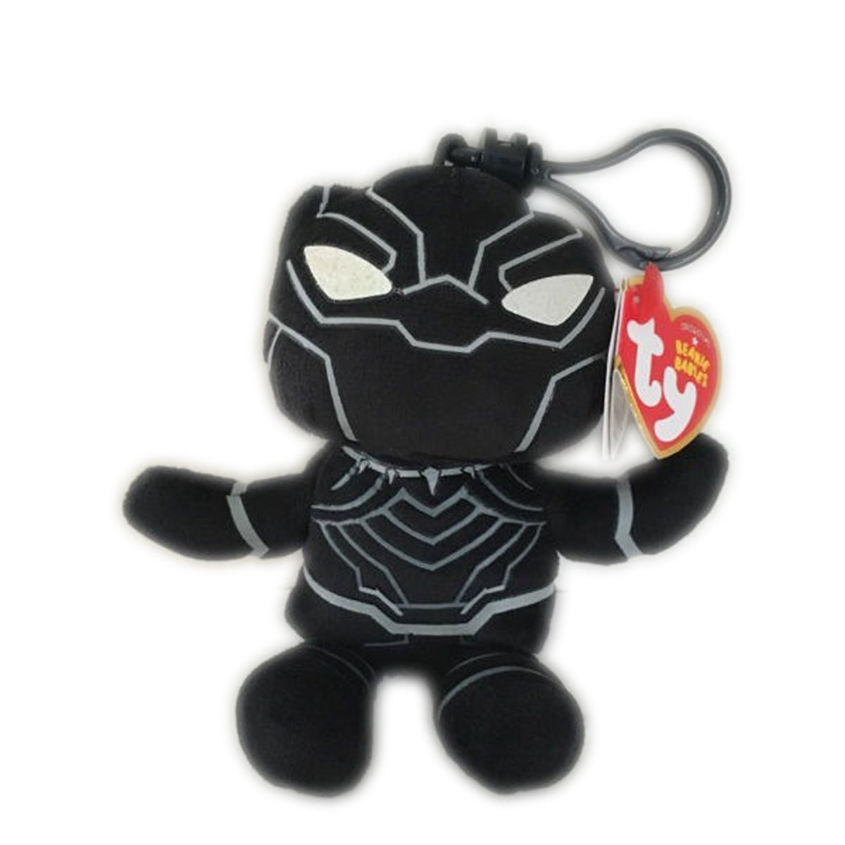 TY INC Plushes Marvel TY Beanie Boos Plush with Clip, Black Panther, 5 Inches, 1 Count 008421340033