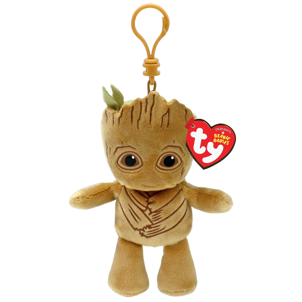 TY INC Plushes Marvel TY Beanie Boos Plush with Clip, Groot, 5 Inches, 1 Count