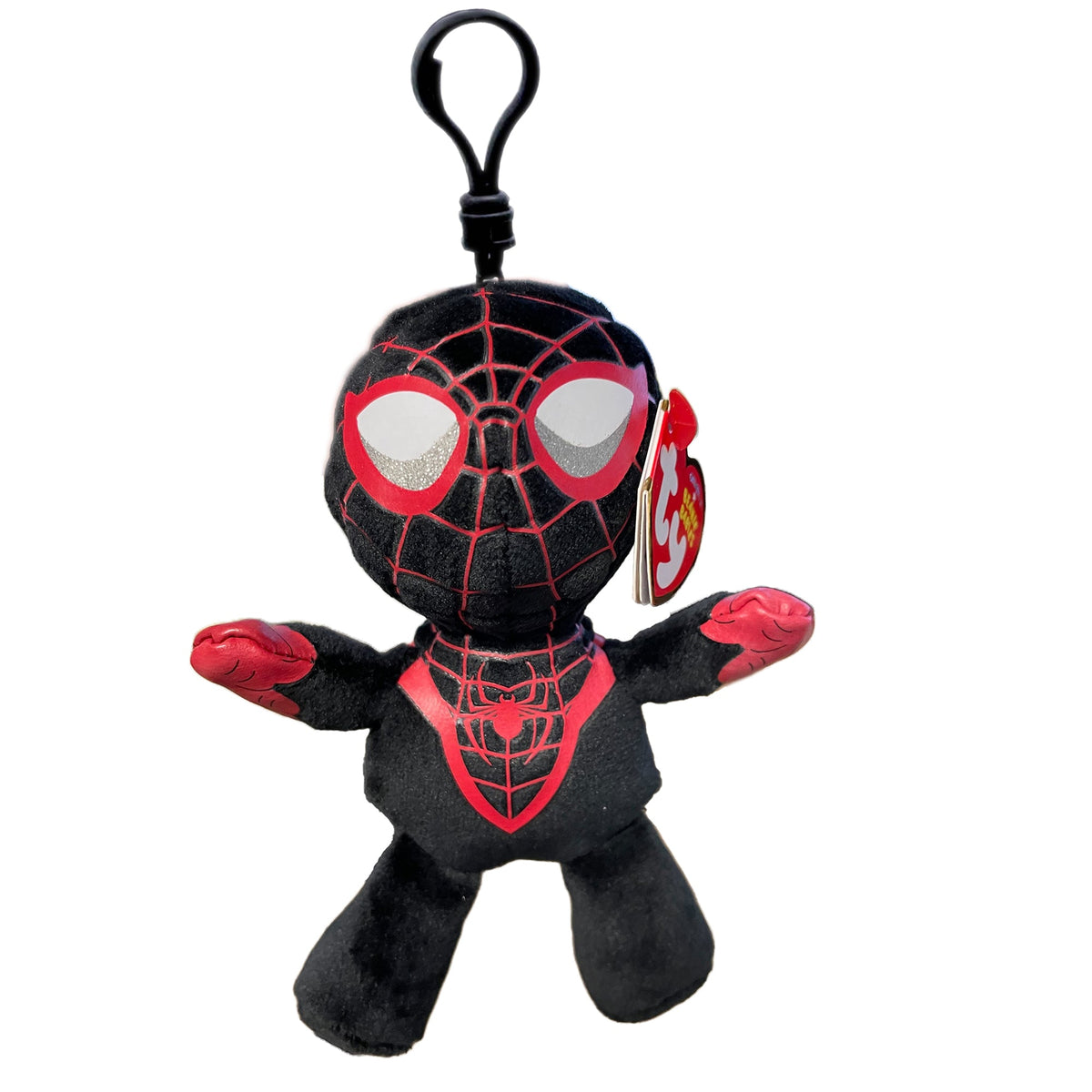 TY INC Plushes Marvel TY Beanie Boos Plush with Clip, Miles Morales, 5 Inches, 1 Count 008421340088