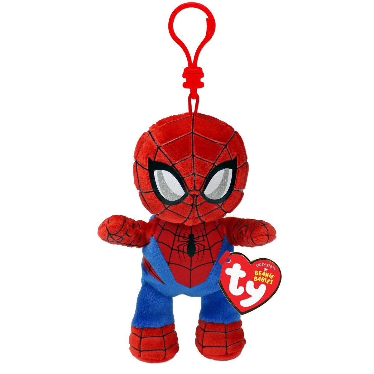 TY INC Plushes Marvel TY Beanie Boos Plush with Clip, Spider-Man, 1 Count