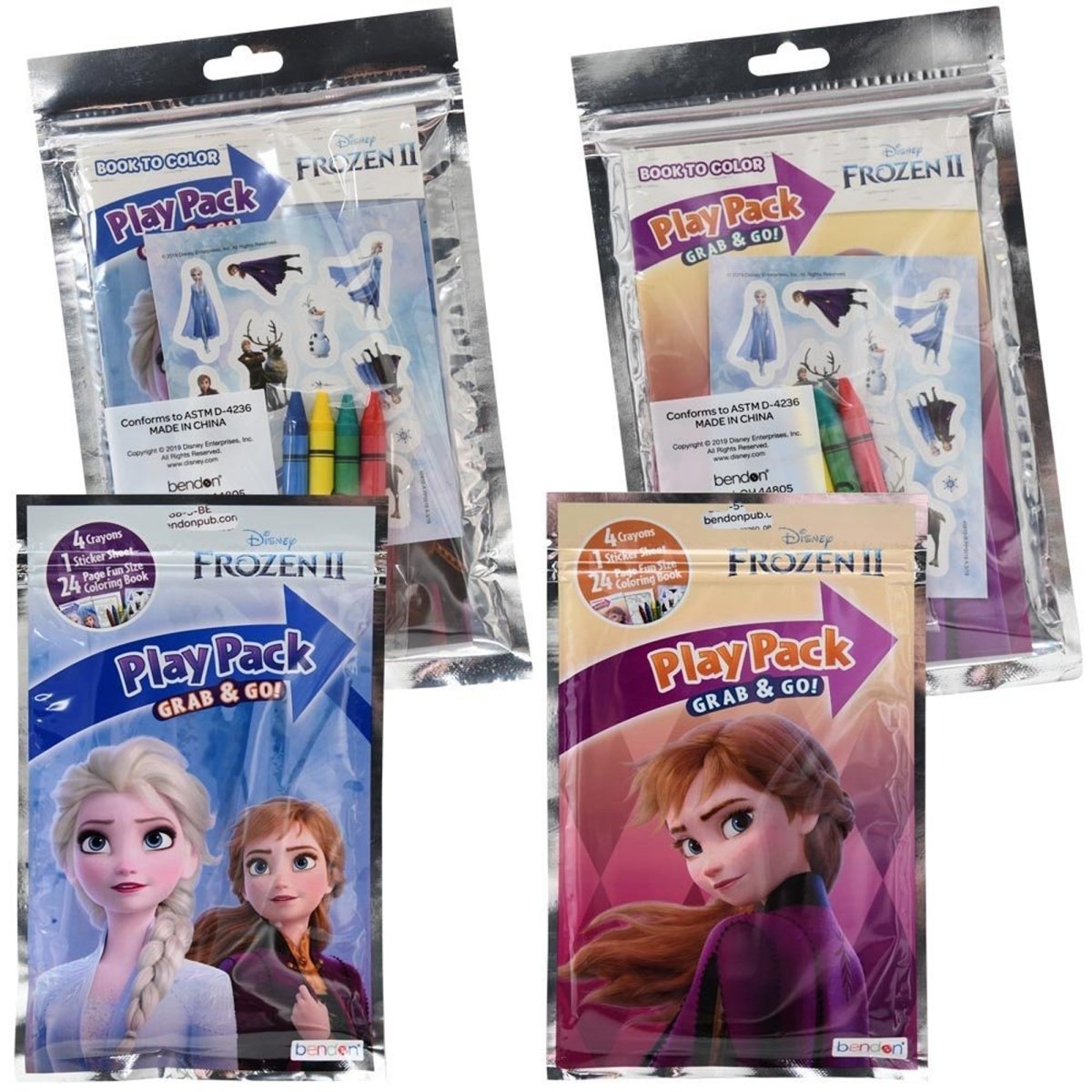 U.P.D. INC Kids Birthday Frozen Grab n Go Play, Disney, Assortment 1 Count 805219458105