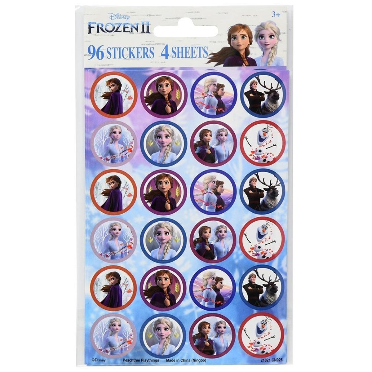 U.P.D. INC Kids Birthday Frozen Sticker, Disney, 96 Count 724328174983