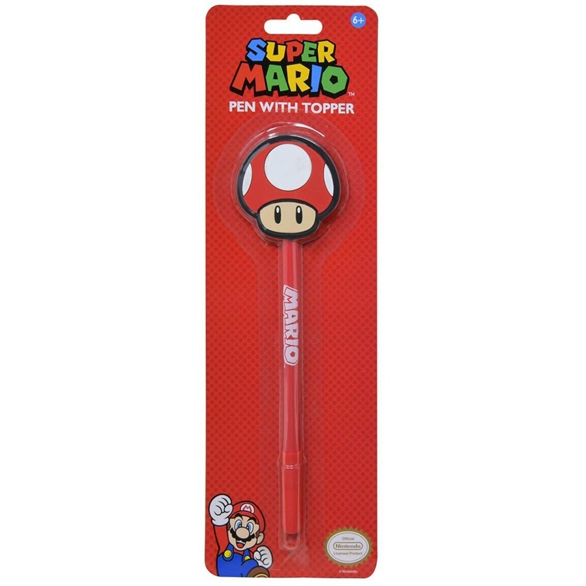 U.P.D. INC Kids Birthday Super Mario Pen with Mushroom Shaped Topper, 1 Count 191537128647