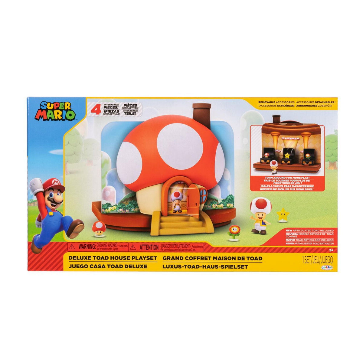 U.P.D. INC Toys & Games Super Mario Bros Deluxe Toad House Playset, Nintendo, 1 Count 192995413672