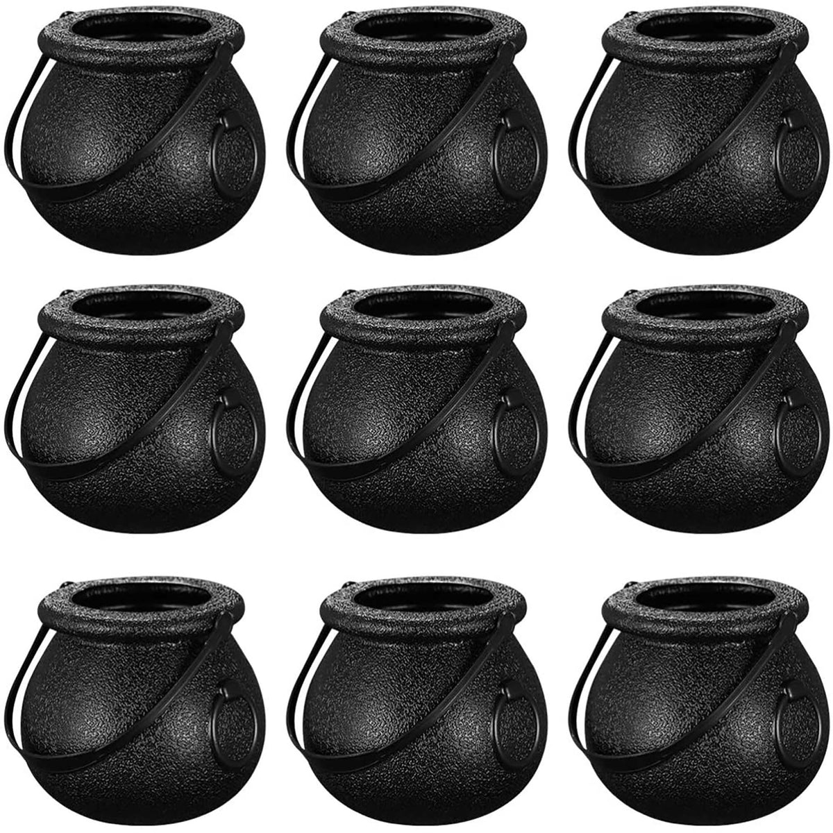 U.S. TOYS Halloween Black Halloween Mini Cauldrons, 12 Count