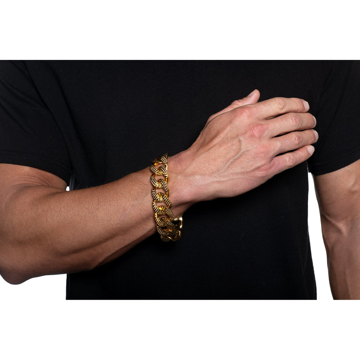 UNDERWRAPS Costume Accessories Chunky Gold Bracelet, 1 Count 843248170476