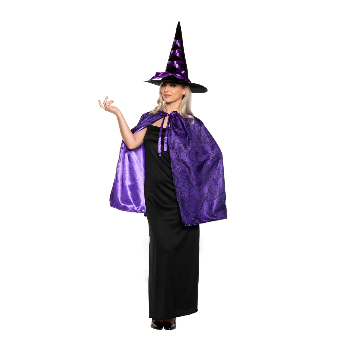 UNDERWRAPS Costume Accessories Purple Witch Hat and Cape for Adults 843248160927